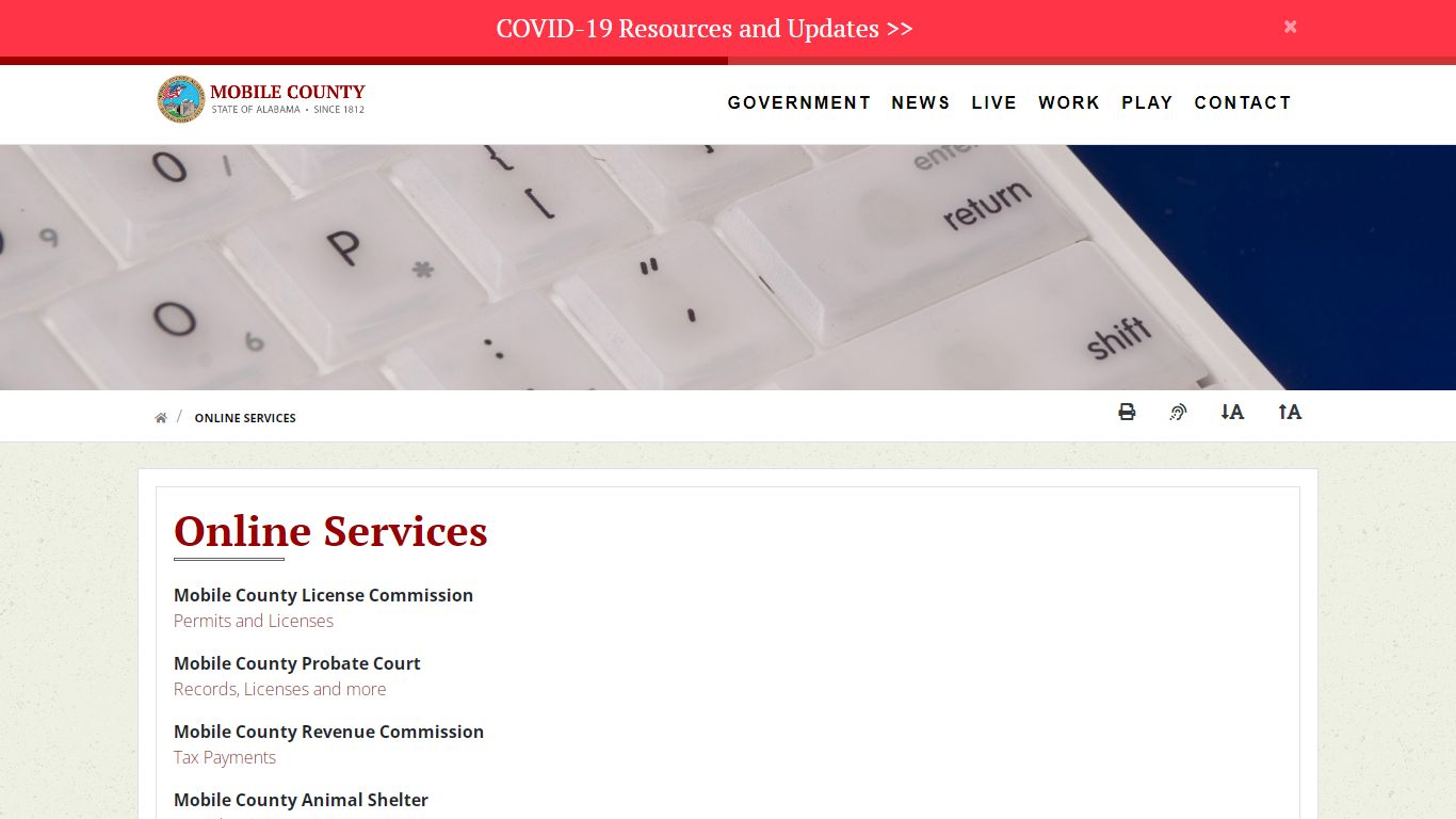 Online Services : Mobile County